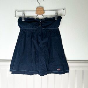 Y2K Hollister Medium Navy Blue Babydoll Tube Top